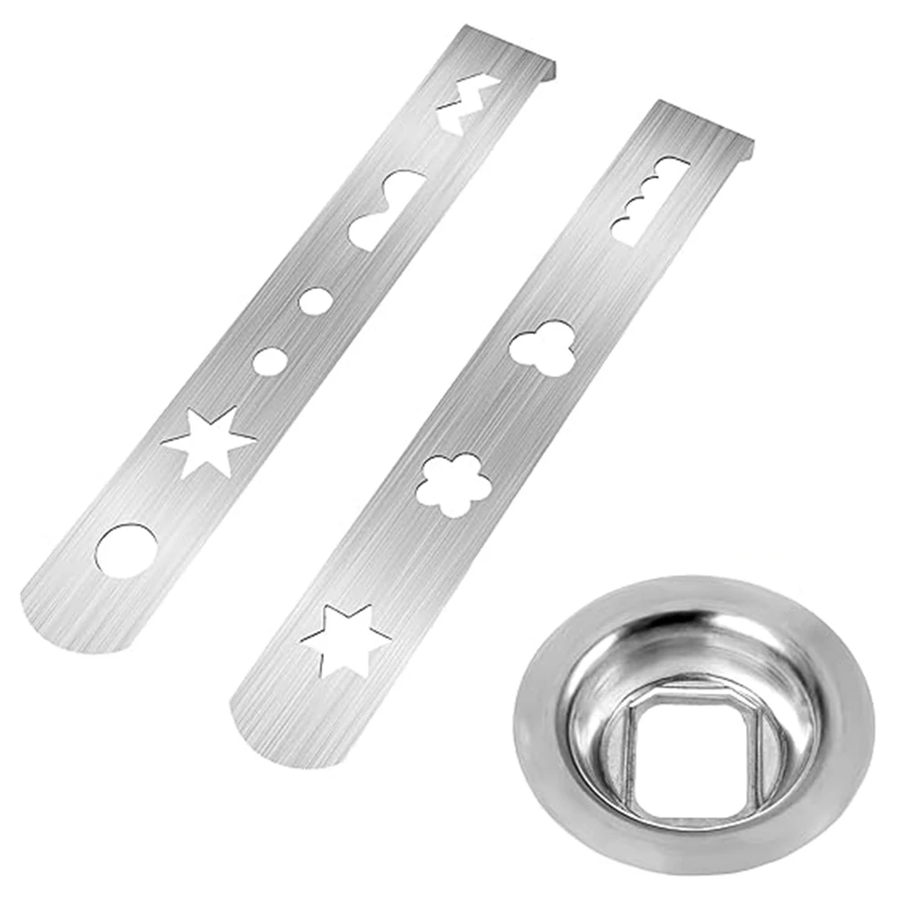 2 Pcs Meat Grinder Attachment Stainless Steel with Connection Ring Cookie Maker Attachment Biscuit Mould for Size 5 Meat Grinder