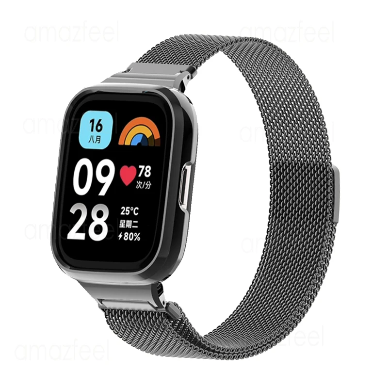 Anello Magnetico Per Redmi Watch 3 Active Metal Strap Case Protector Per Redmi Watch 3 Active Bracciali Redmi 3 Active Shell Cover