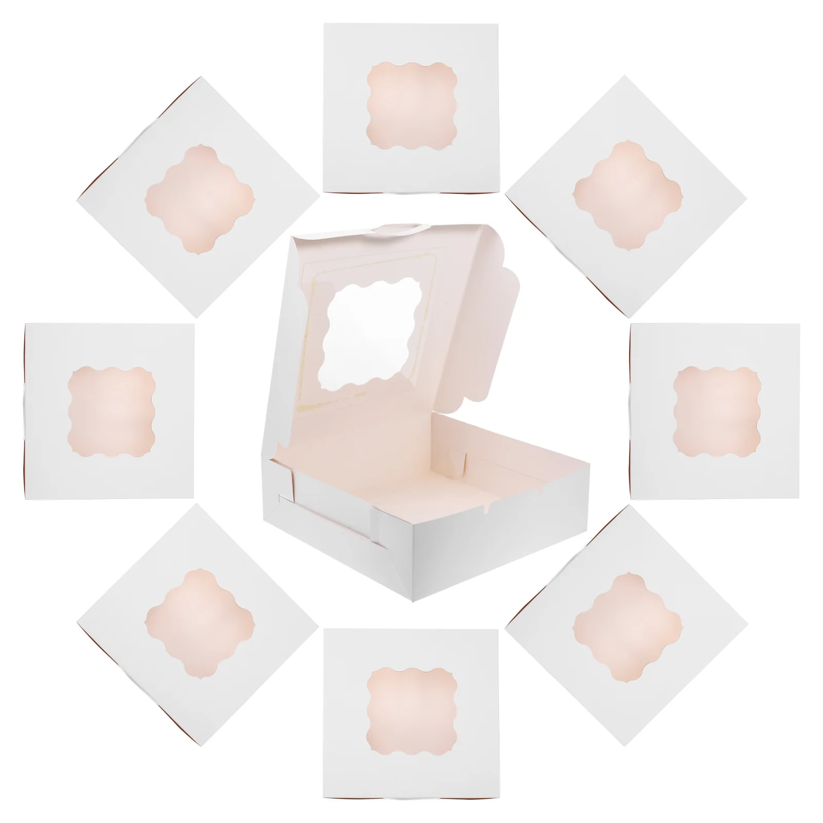 

20 Pcs Cake Box Container Packing Wedding Ceremony Boxes for Treats Bakery Kraft Paper with Window Candy