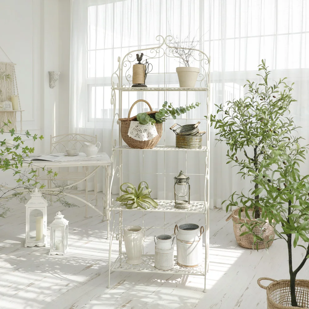 Metal Display Plant Stand 4 Tiers Storage Organizer Rack Shelf For Indoor Outdoor Floor Flower Pot