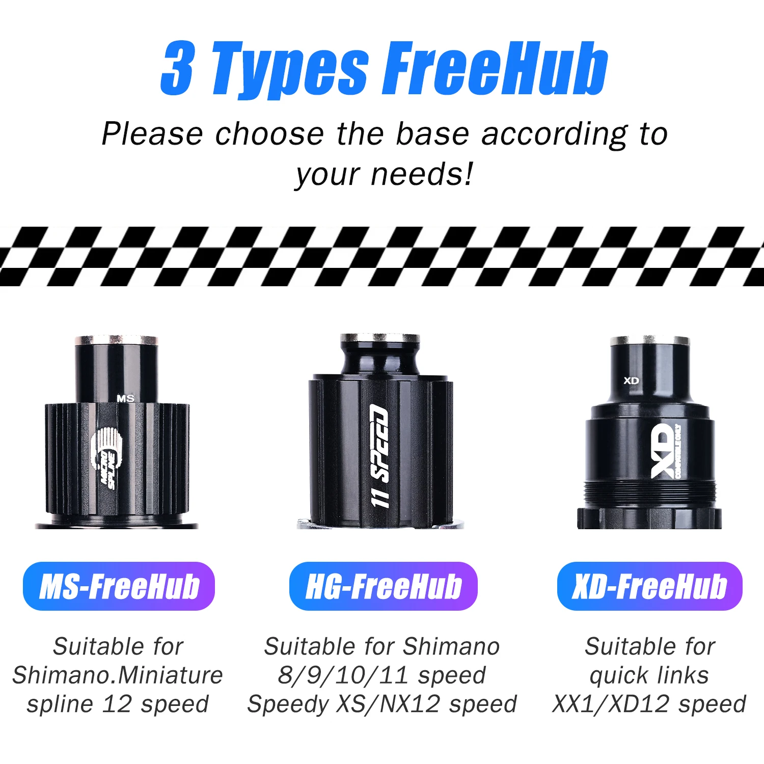 NANLIO Road Bicycle Hubs X150, 6 Pawl 150 Click Freehub 100x12mm Front 142x12mm Rear Thru Axle 24 28 32 36 Holes - Image 2