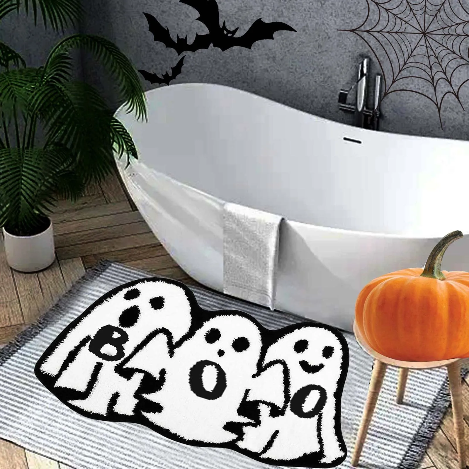 

Bath Mat Spooky Rug Non Slip Floor Mat For Bathroom Kitchen Rug Soft Absorbent Bath Tub Carpet Room Decor Halloween Supplies