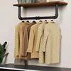 Wall Mounted Clothes Rack, 31.5in Industrial Pipe Wall Mount Clothing Rack, Space Saver Hanging Pipe Clothes Rack 3
