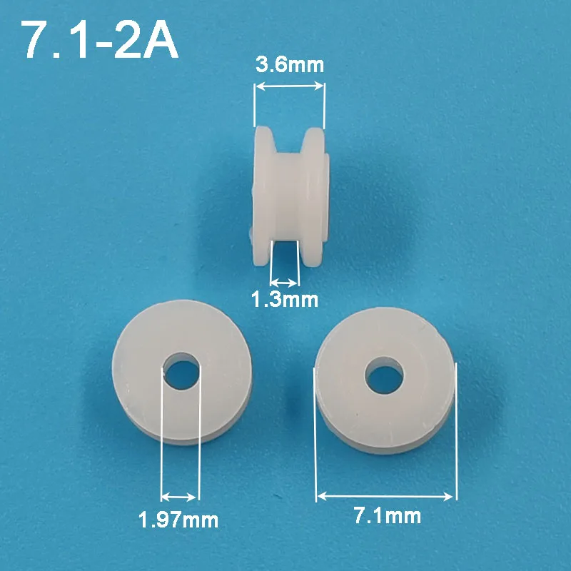 Timing belt pulley 7.1-2A diameter 7.1mm for 2mm shaft plastic