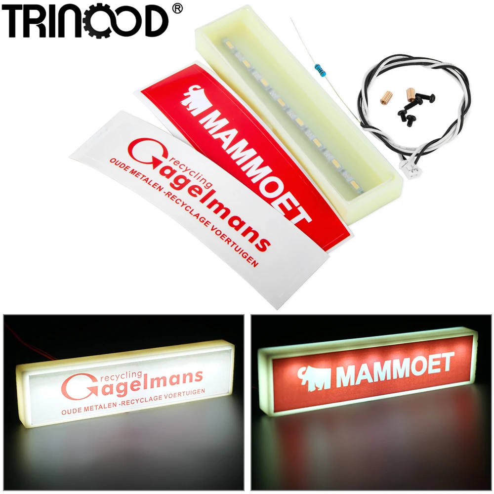 Trinood Roof Billboard Front Led Pubblicità Light Box Per 1/14 Tamiya Rc Truck Tractor Scania Volvo R620 F16 Man Parts