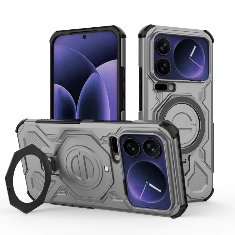 Shockproof Bumper Case with Ring Holder and Magnetic Attraction