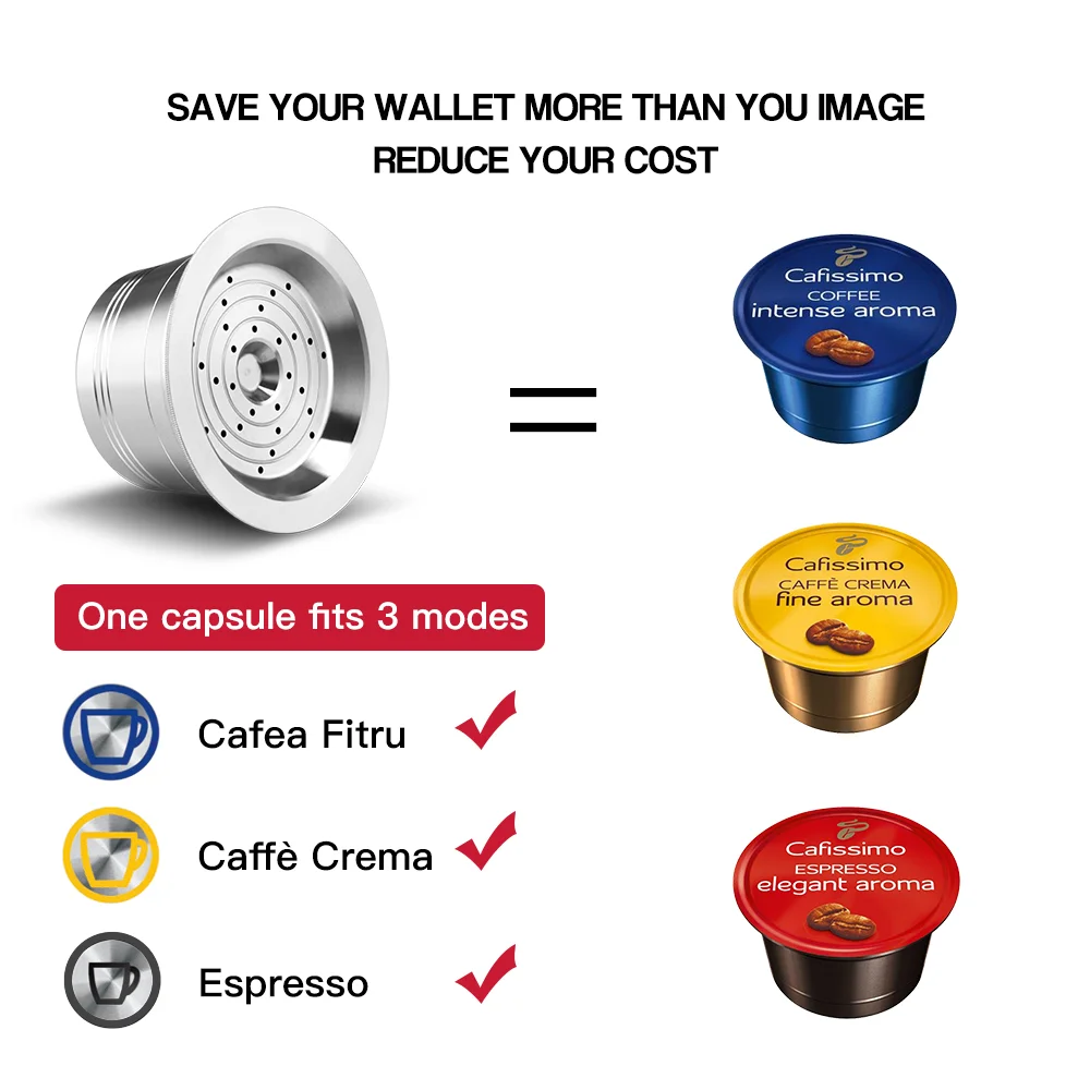 for Tchibo Cafissimo Easy K fee Reusable Coffee Capsule Lov Passione 3 Hearts Coffee Pods Stainless Steel Refill Filters Pod