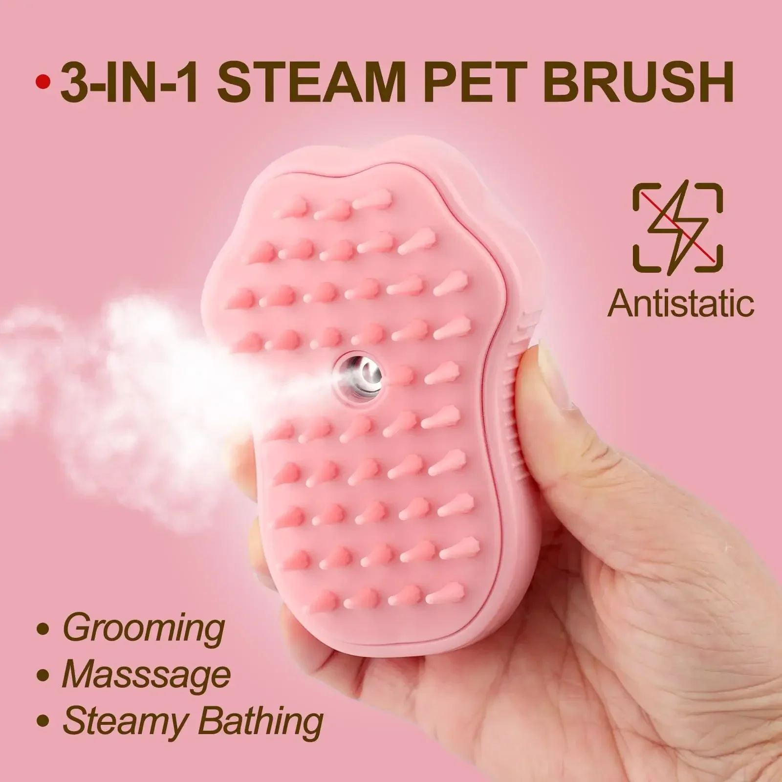 3 in 1 Pet Brush Cat Steam Brush Comb Dog Brush Electric Spray Cat Hair Brushes Massage Pet Grooming Hair Removal Combs 1~2pcs 4