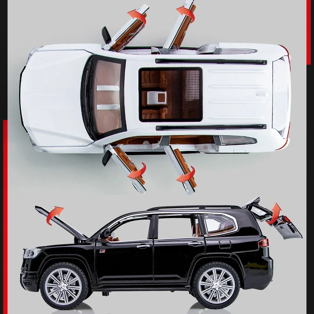 Modello Auto Land Cruiser LC300 In Scala 1:32 | Diecast In Lega Di Zinco Con Luci E Suoni | 6 Porte Apribili E Funzione Pull Back - 3