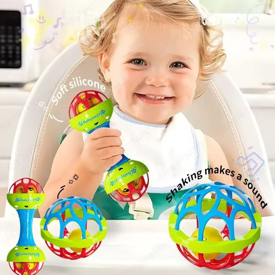 5/10pc Baby Rattles 0 12 Months Baby Educational Toys Shaker Grab Spin Set Sensory Educational Newborn Gift for Infant Boy Girls - 4