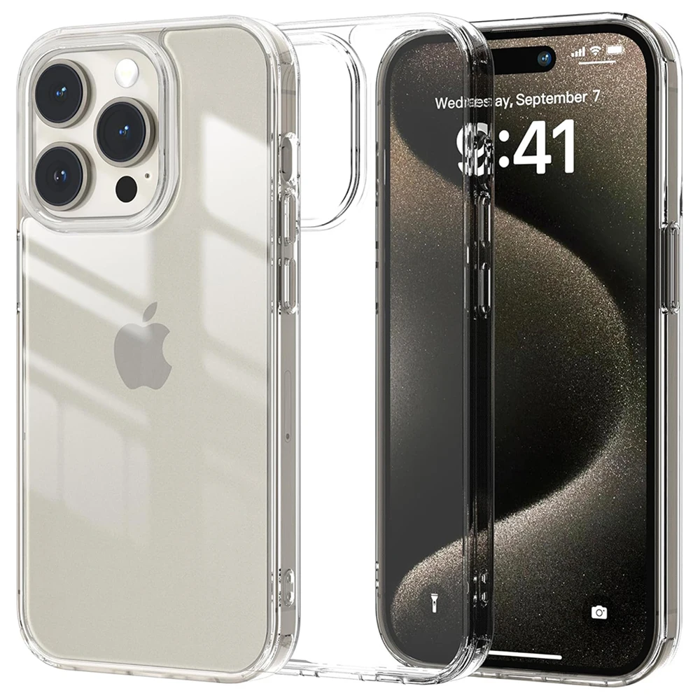 Hibrid Akrilik Hava Yastığı Darbeye Dayanıklı Kılıf iPhone 16 15 14 13 12 11 Pro Max Plus Mini Temizle Sert Arka Kapak Silikon Yumuşak Kabuk