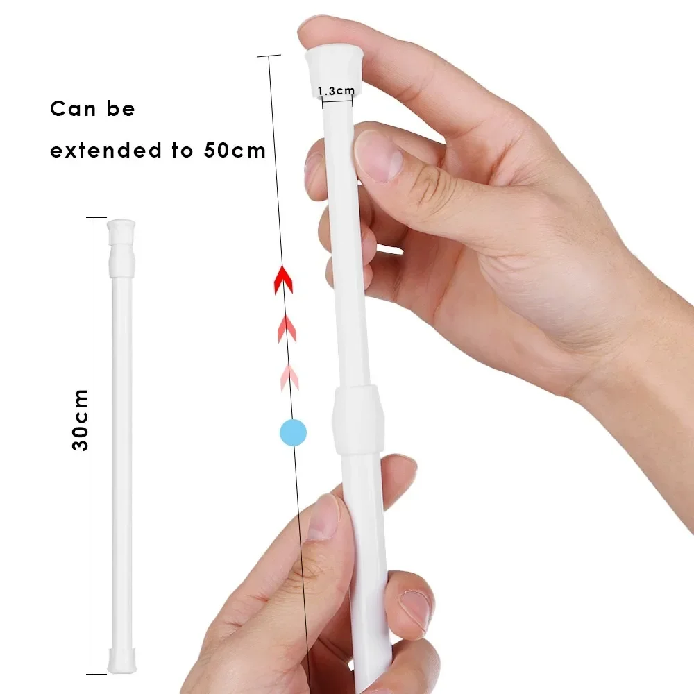 Curtain Rods Multi Purpose Spring Loaded Extendable Stick Telescopic Pole Durable Bathroom Product Hanger Household Adjustable