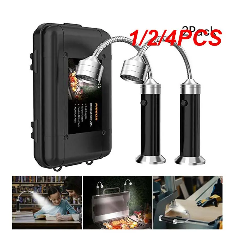 1/2/4Pcs Magnetic Bbq Light Barbecue Accessori Per Grigliate A Carbone Resistente Al Calore Weber Grill Barbeque Lampada Di Illuminazione A Led Per Es