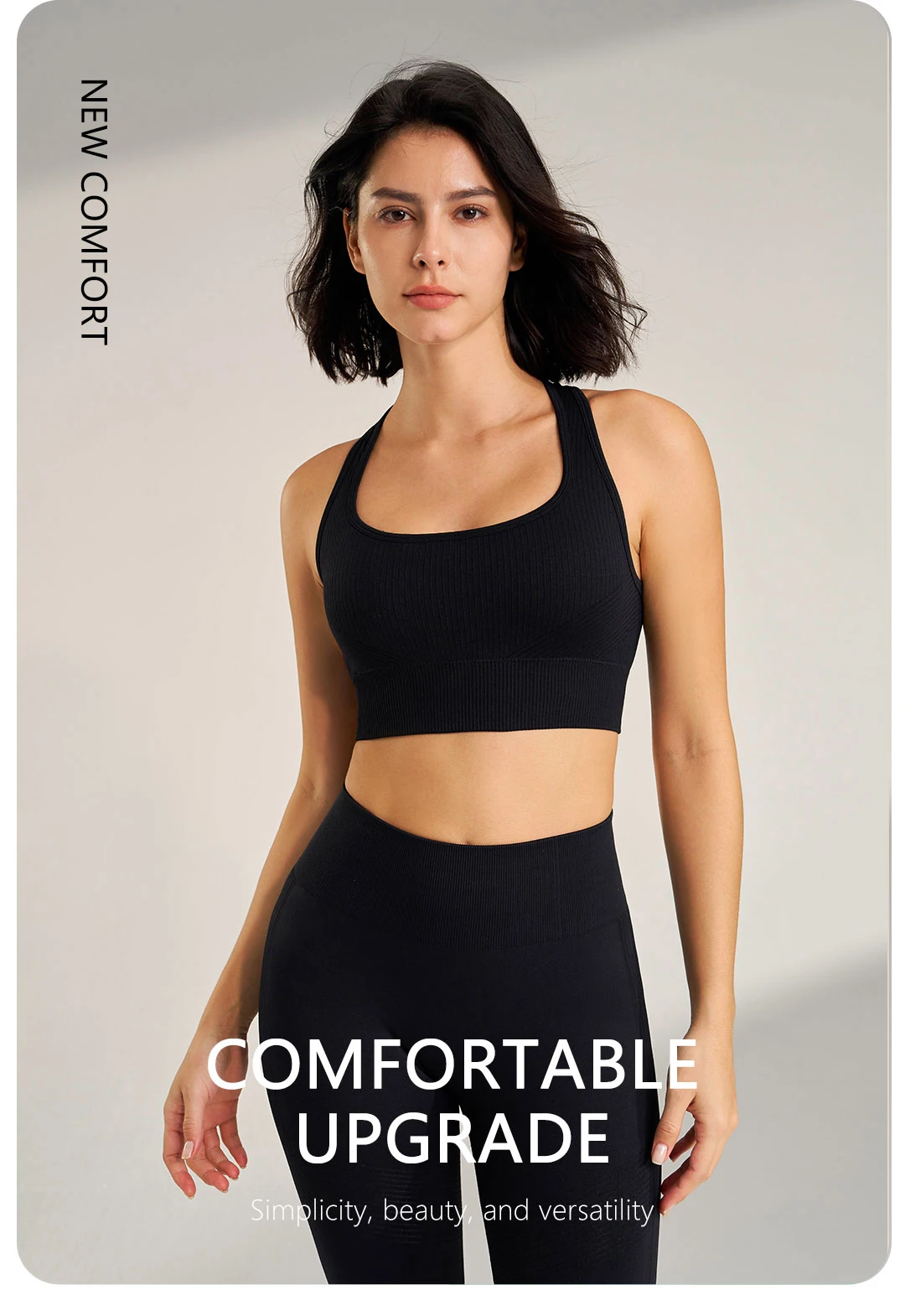 Frauen Sport Tops feste Farbe Yoga BH Gym Strumpfhose Schweiß absorbierende schnell trocknende Trainings kleidung Naqiyayabei – Detail 4