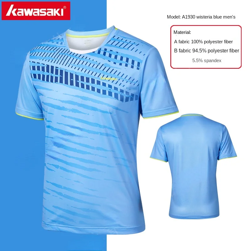 Hot Kawasaki Tennis t-shirt match badminton short sleeve t shirt clothing quick dry sport Jersey top men women polo