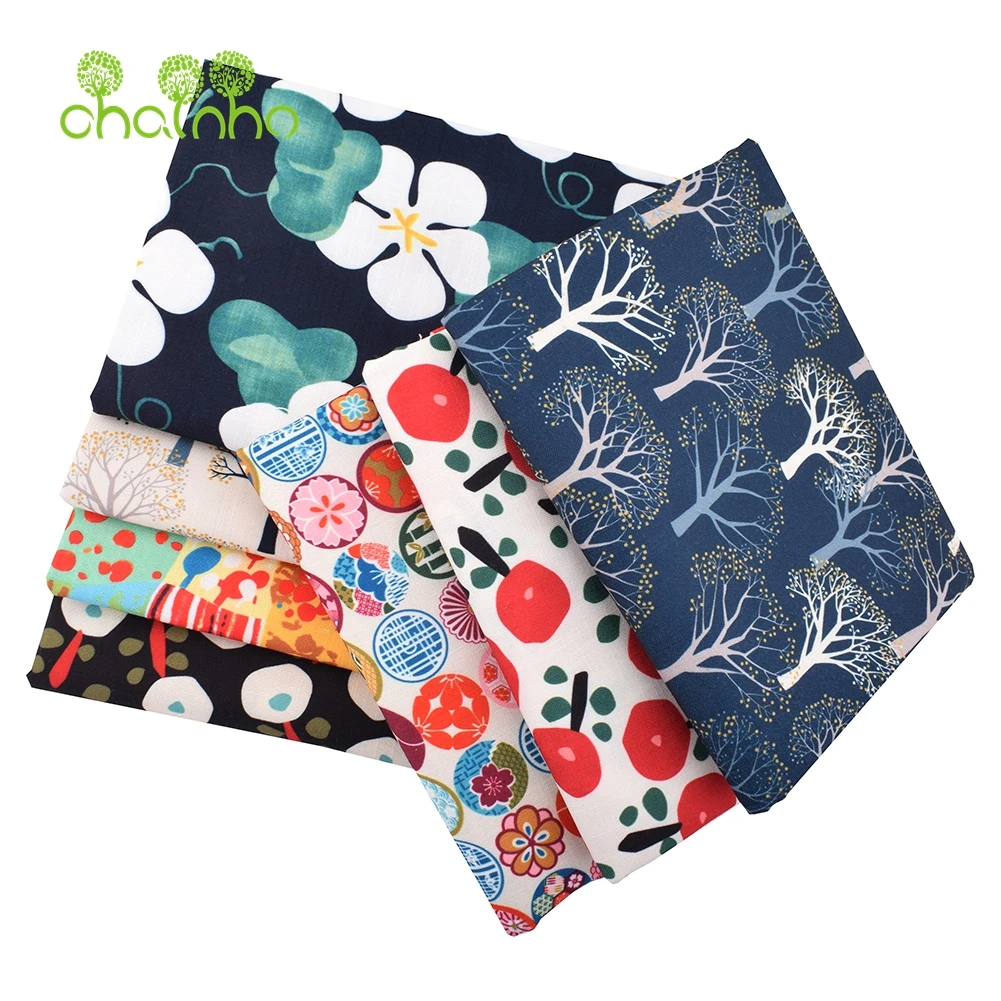 Chainho,Printed Cotton Linen Fabric,DIY Quilting Sewing Material,Cloth For Table,Sofa,Curtain,Bag,Cushion,Furniture Cover,15CLB1