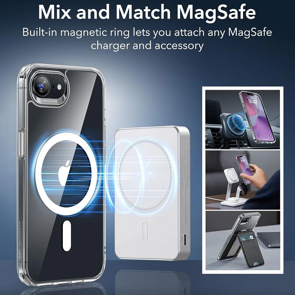 Enhanced Magnetic Clear Silicone Hybrid Case with Strong Grip
