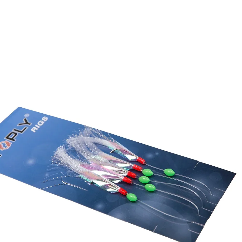 Heißer Verkauf Sabiki Soft Fishing Köder Rigs Köder Jigs Köder Feder köder Hering Köder hochwertige Rigs mit 6 Haken Teilen – Detail 15
