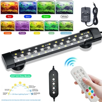 20/40/60/70cm Aquarium Light Waterproof 24/7 Timer Full Spectrum RGB Fish Tank Bar Auto On Off Plant Growth Lamp IP68