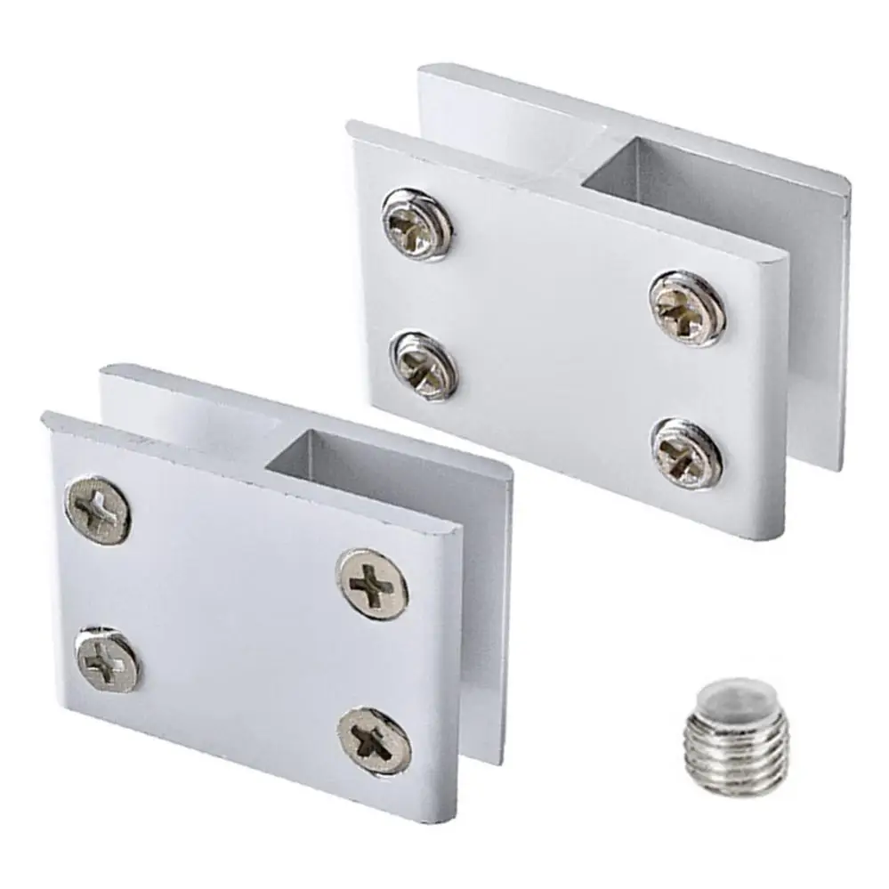 Glass Clip 1 Piece 180 Degree Adjustable Aluminum Alloy Glass Support Bracket 2 Sides Connected for Display Cabinets