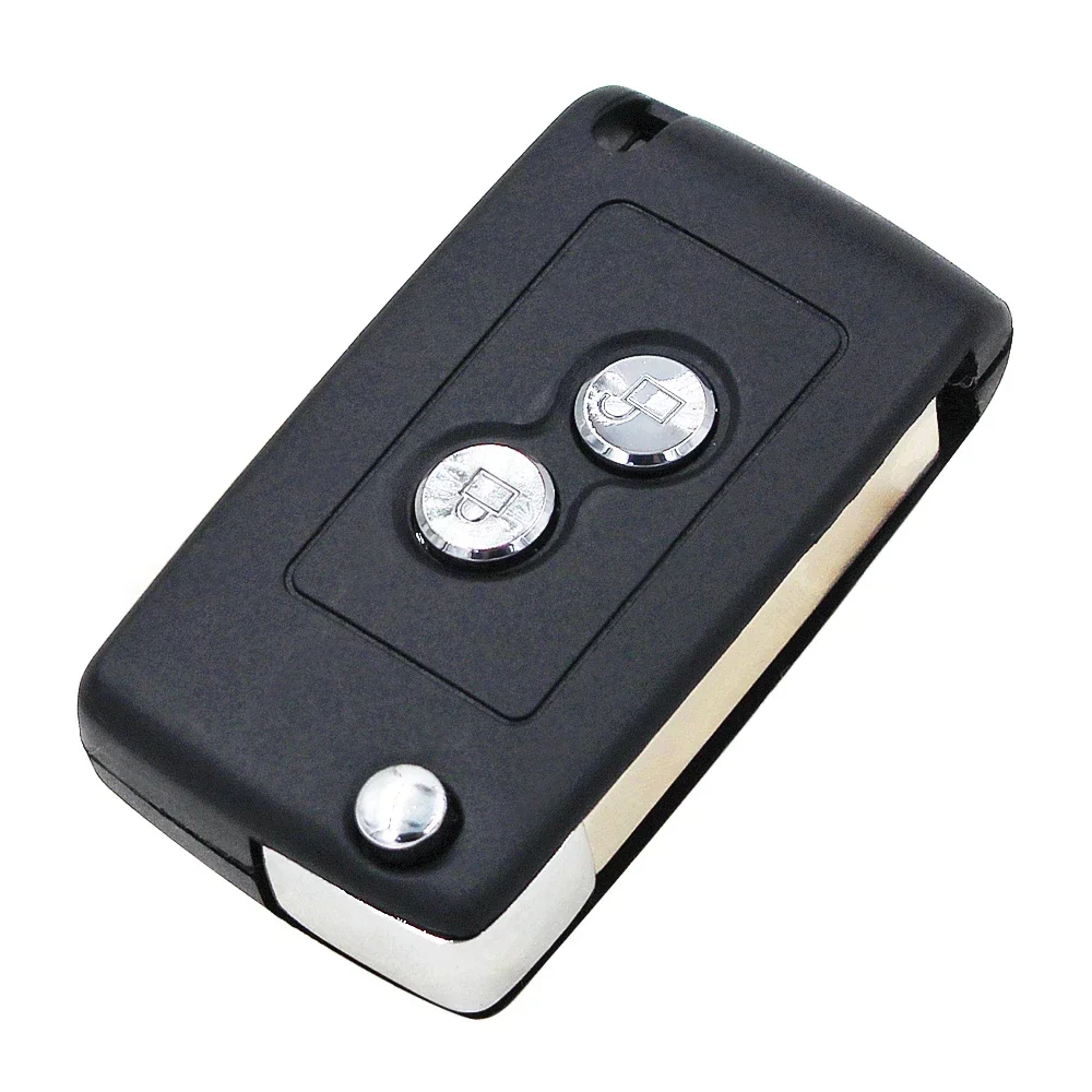 Ecusells Folding Flip 2 Button Remote Car Key Shell Case HU83 / NE73 Blade for Peugeot 307 107 1007 207 407 607 206 205 106 405