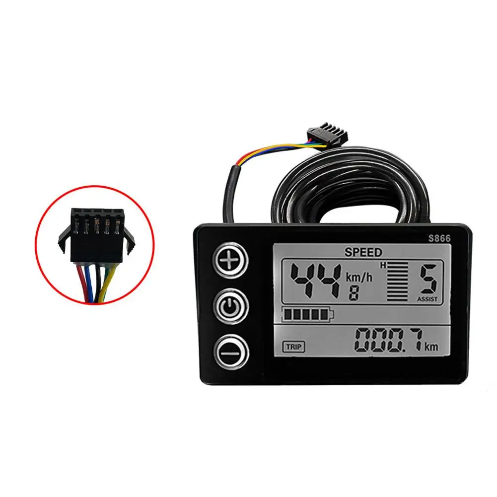 Più Nuovo Lcd-S866 Bici Elettrica Smart Meter Display Lcd Leggero Impermeabile Sm Plug Scooter Elettrico E-Bike Accessori Parte