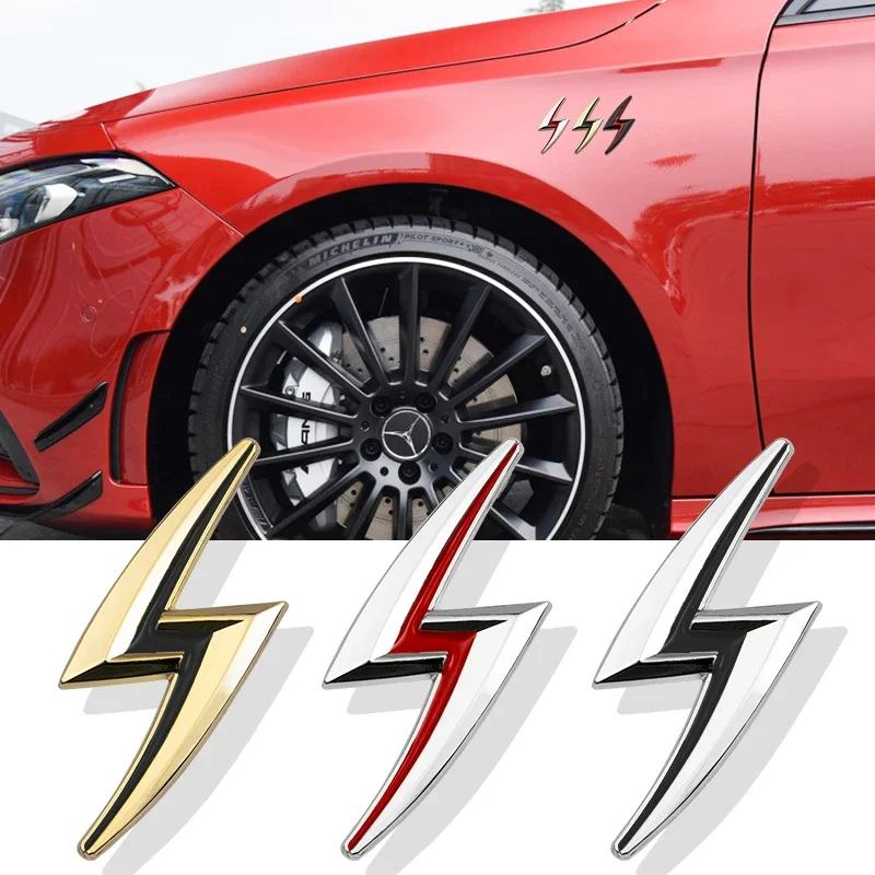 3D metal lightning styling emblem car stickers badge trunk decal for BMW Benz Nissan Dodge Jeep Lincoln Auto Accessories