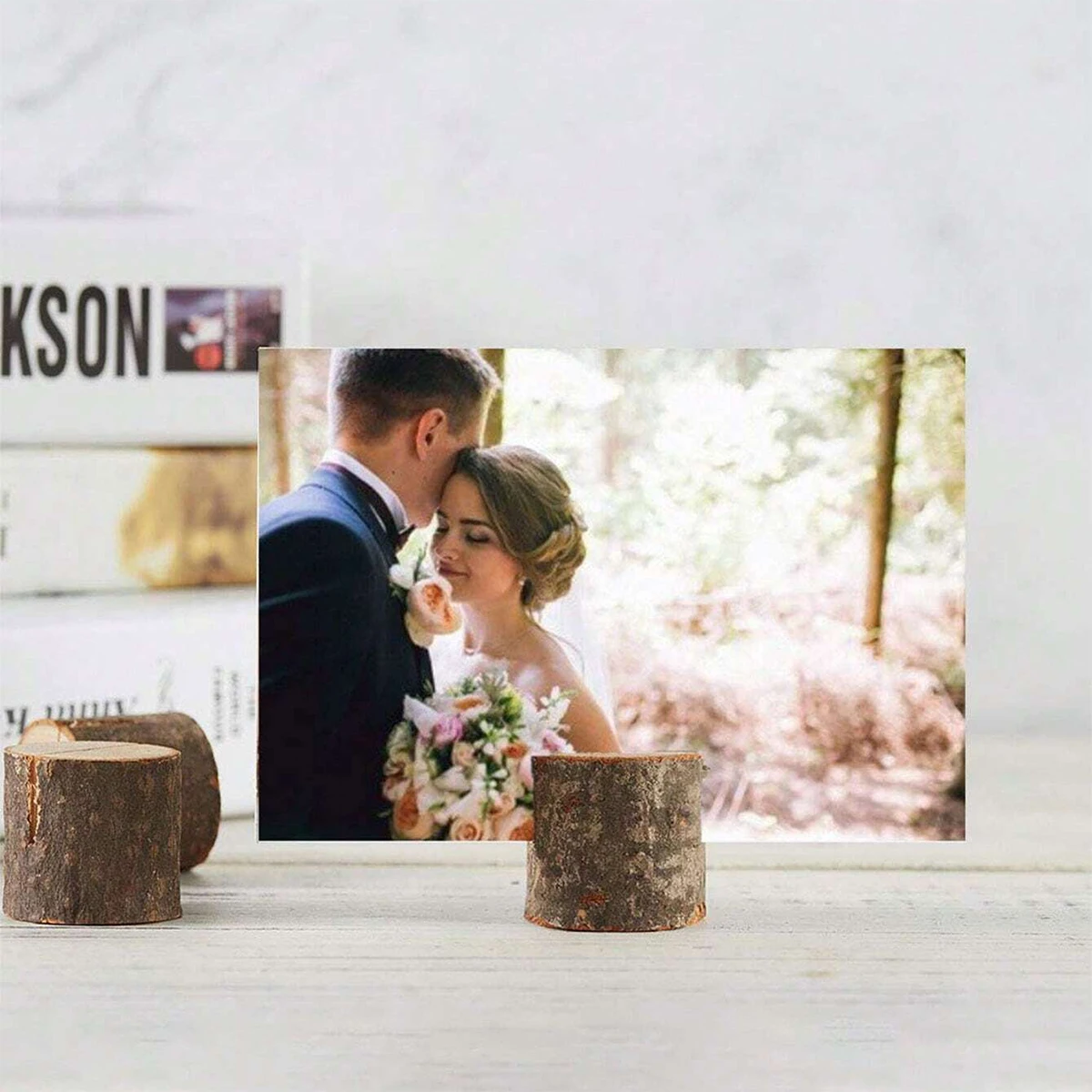 10pcs/set Natural Stump Card Holders Stand Card Photo Clip Holder Wedding Party Decorations Table Reminder Accessories