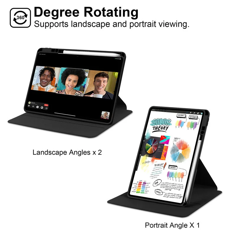 Premium Acrylic 360° Rotating Protective Tablet Case Cover
