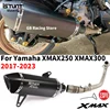 Full System Motorcycle Exhaust Escape Moto Front Pipe Carbon Fiber Muffler For Yamaha XMAX 250 300 XMAX250 XMAX300 2017-2023
