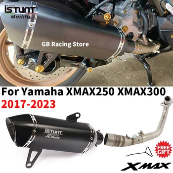 Full System Motorcycle Exhaust Escape Moto Front Pipe Carbon Fiber Muffler For Yamaha XMAX 250 300 XMAX250 XMAX300 2017-2023