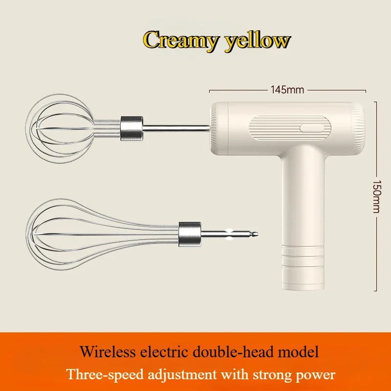 Description Picture 5 of item2025 Upgraded Wireless Electric Hand Mixer, Automatic Cream Whisk for Baking Cake, Battery-Powered Egg Beater