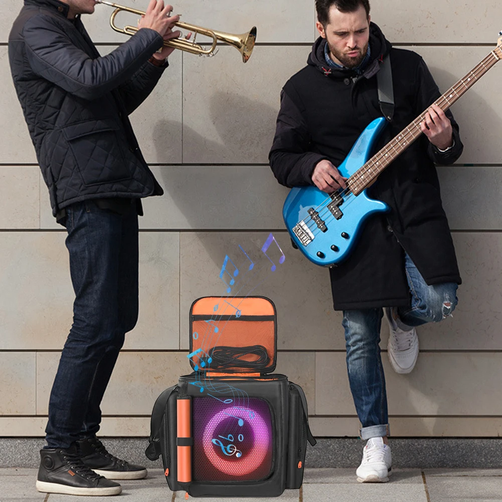 For JBL Partybox Encore Essential 2 Portable Protective Case with Mic Pocket Double-Sided Speaker Storage Bag Speaker Carry Bag