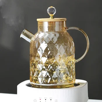 Glass Tea Kettle with Bamboo Lid 1