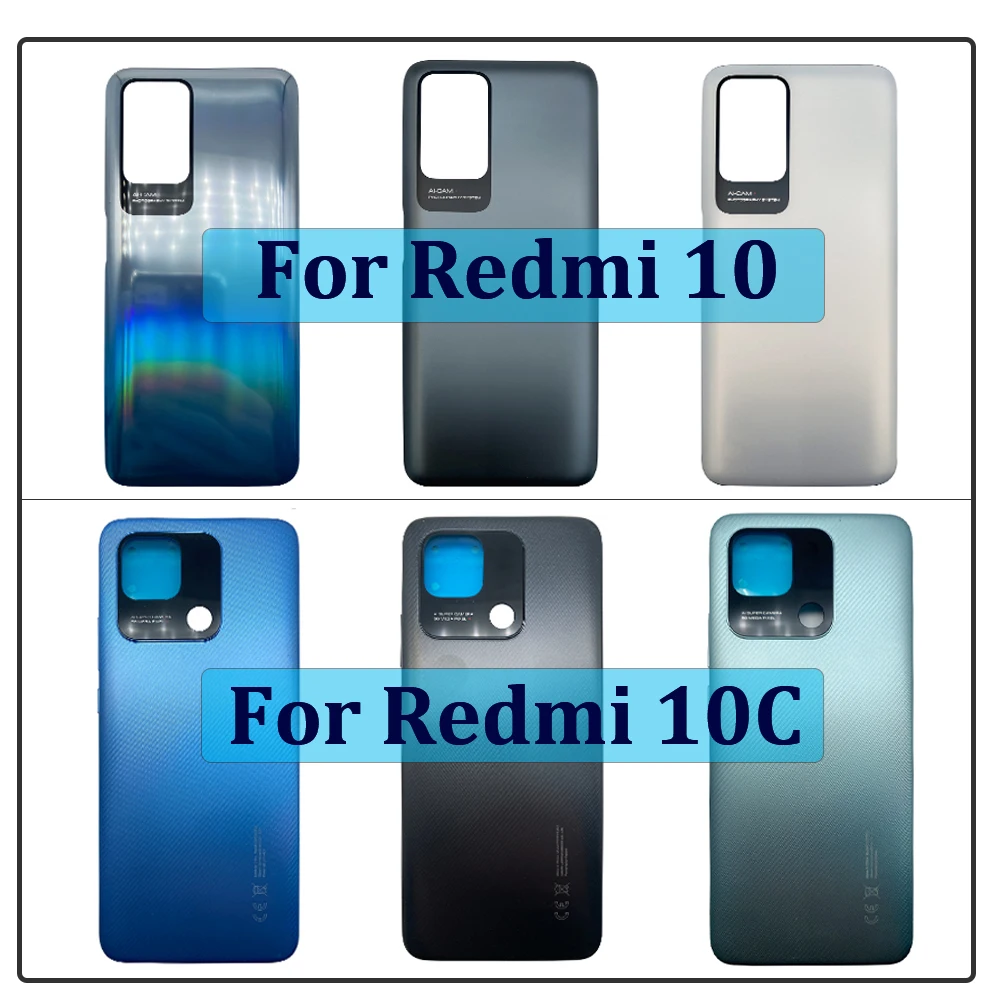 

Original NEW Battery Back Cover Rear Door Case Replacement Part Housing For Xiaomi Redmi 10 10C 10 Prime With LOGO