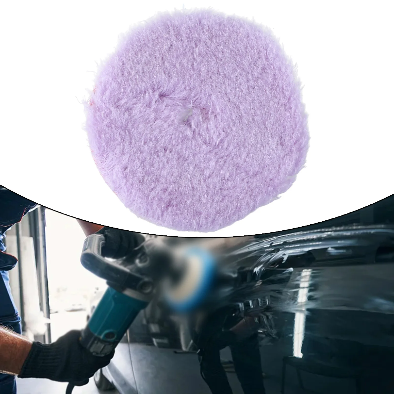 Car Paint Polishing Wool Polishing Pad 1PC 5.5 Inch Purple Soft Buffer Pads Wood Car Waxing Wool Polisher Power Tool Accessories