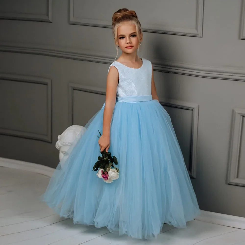 

Модное бальное платье GUXQD, платья для маленьких девочек с цветами, Детские Свадебные платья из фатина для выпускного вечера и дня рождения