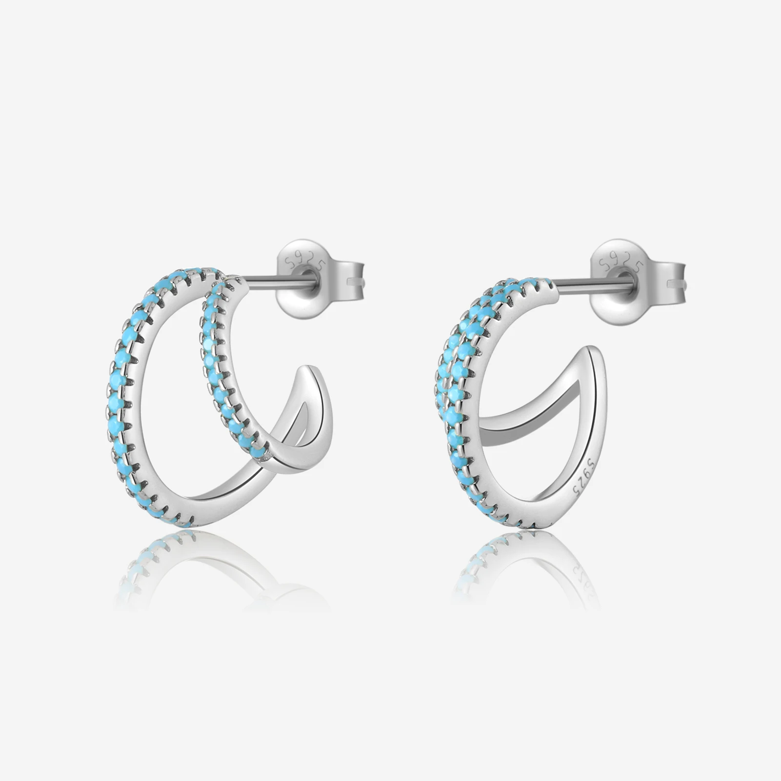 Vewant 925 Sterling Silver Two Line Circle Hoop Orecchini Clip Pendientes Rock Punk Loop Luxury Fine Jewelry Huggies Jewels