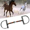 Horse Snaffle Bit D Ring Mouth Bit Roller With Copper Single Joint Horse Bit D-Ring Snaffle Bits For Equestrian Supplies 4
