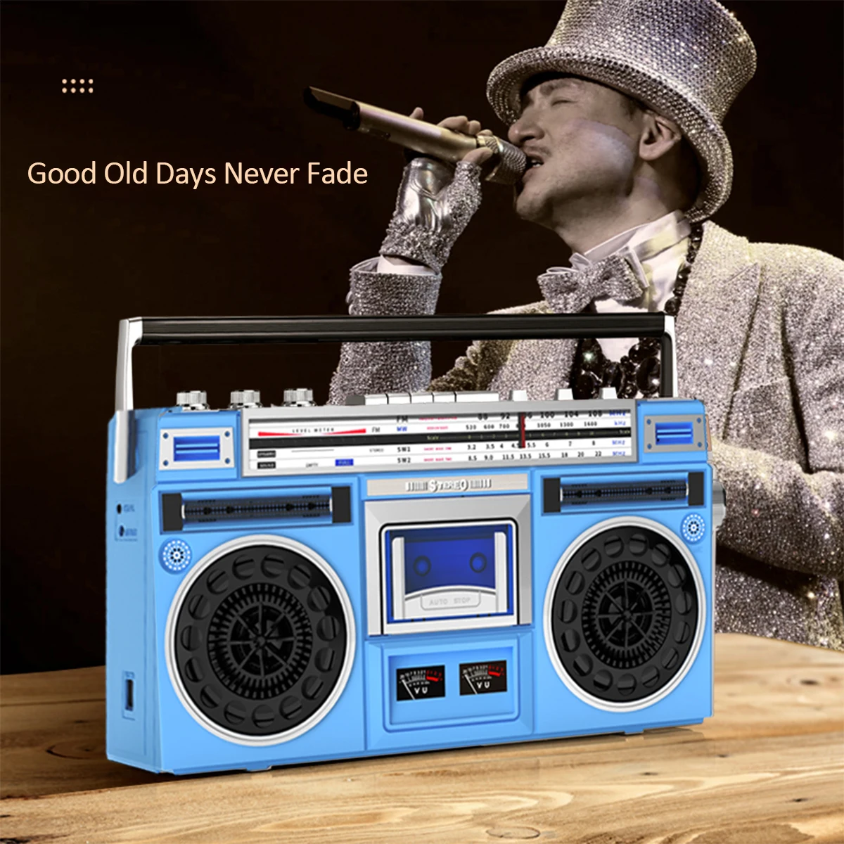 Boombox Radio Cassette Player Recorder, AM/FM -SW1/SW2 Radio, Wireless Streaming, USB/Micro SD Slots,Convert Cassettes to USB