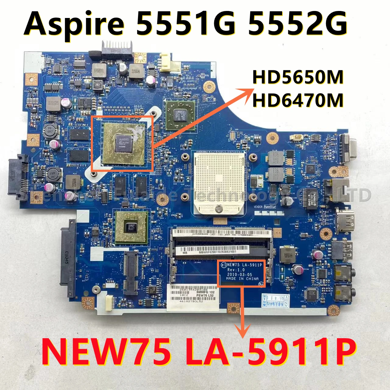 New75 La-5911p Mainboard For Acer Aspire 5551g 5552g Laptop Motherboard ...
