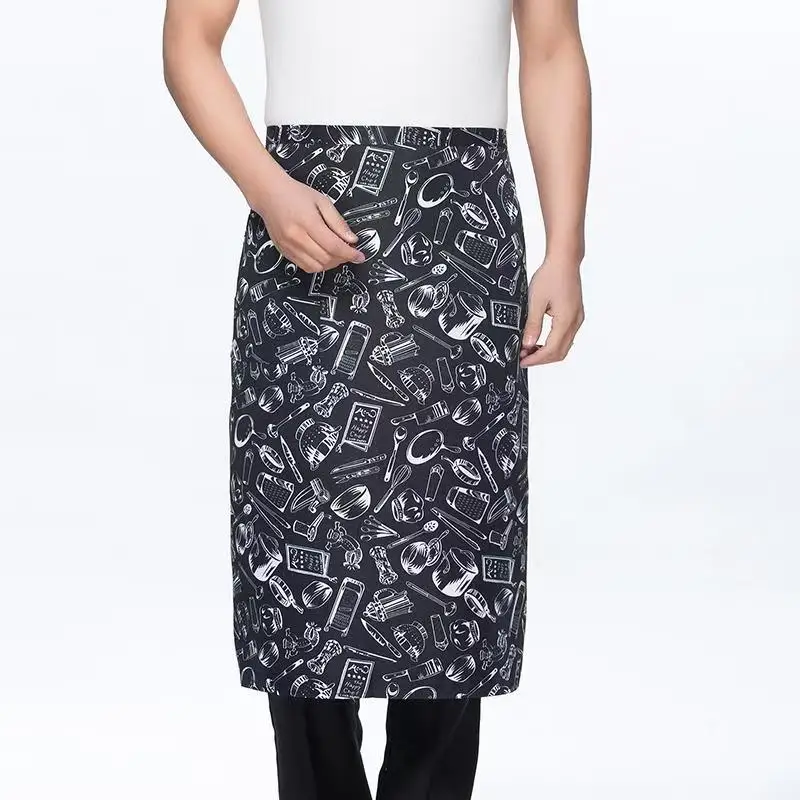 Chef Half Apron With Neck Strap Hotel Cafe Western Restaurant Waiter Work Waist Apron Short Kitchen Service Half Length