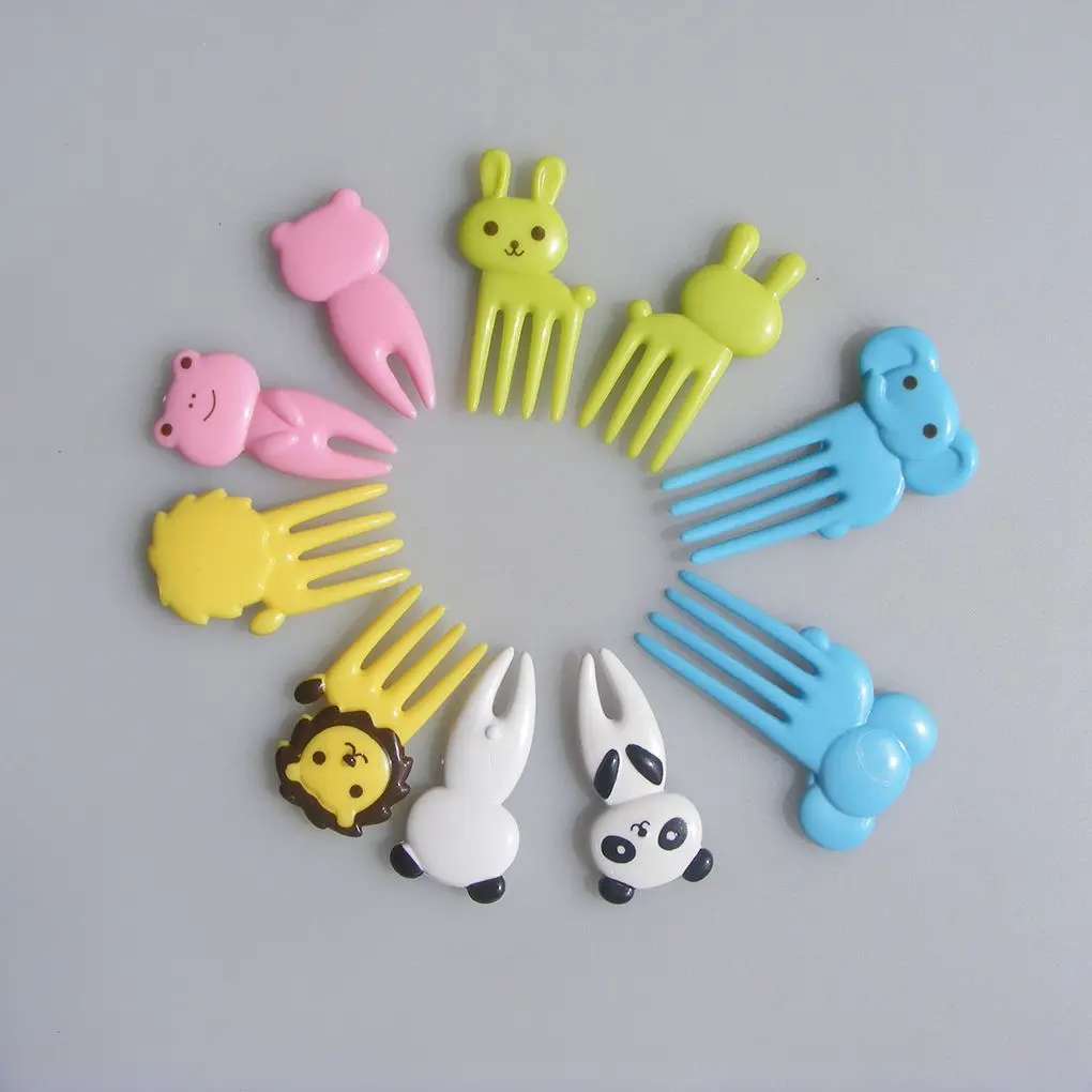 Description Picture 6 of itemCute Eyes Fruit Fork Plastic Fruit Pick Kids Bento Lunch Snack Cake Dessert Food Toothpick Kitchen Tableware Decor