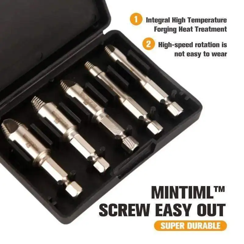 

Mintiml Screw Extractor 5 / 4 Pcs High Speed Screw Damaged Remover Set Extractor Drill Bit Set Broken Bolt Remover Stripped Tool