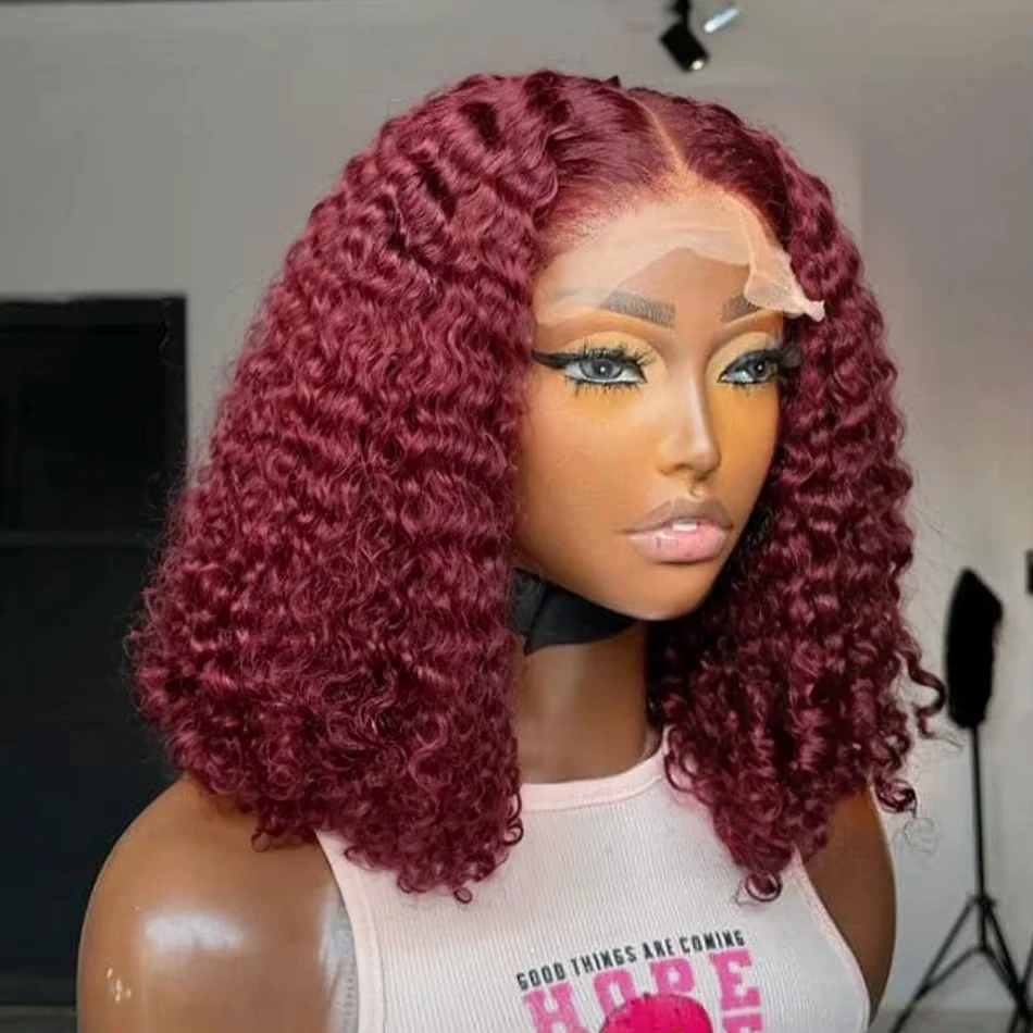 99J Burgundy Short Bob Lace Front Wig - Glueless