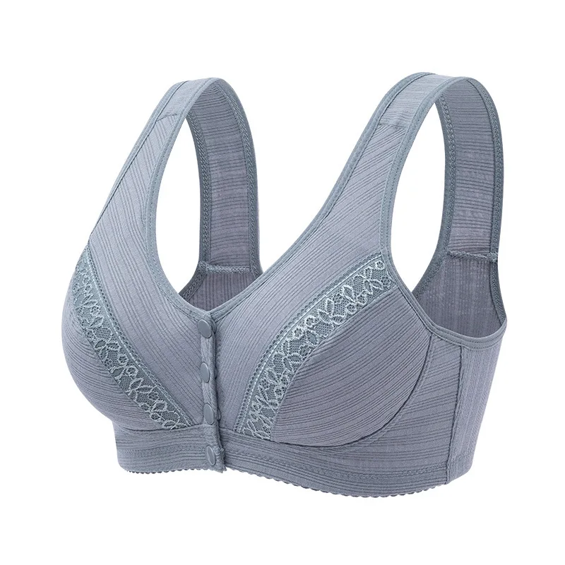 Plus Size Women Lingerie Bra Cotton Front Closure Push Up Bras Sexy Soft  Underwear Comfortable Breathable Solid Wireless Bralett