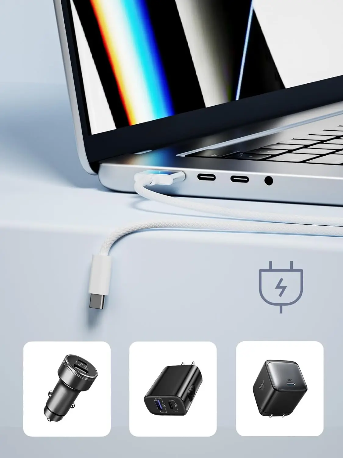140W USB-C to Magnetic 3 Cable, Compatible with MacBook Pro M1 Pro and Max Chip 14-inch 16-inch, MacBook Air M2, MacBo
