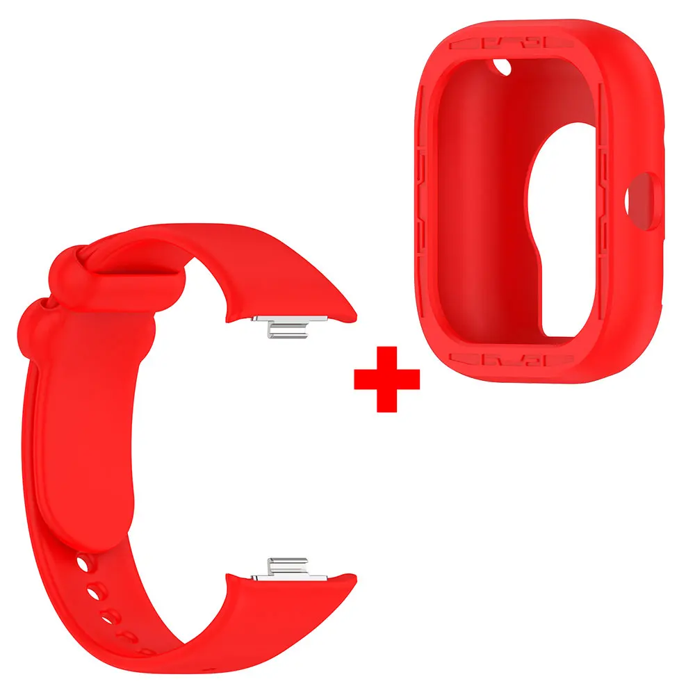 Silicone Watch Strap with Shockproof Protective Case and Screen Protector Cover
