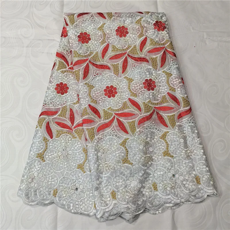

5 yard Swiss lace fabric heavy beaded With diamond embroidery African 100% cotton Swiss voile lace popular Dubai style PL080701