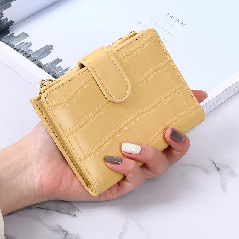 

Fashion Stone Pattern small wallet women Leather Short purse ladies Casual Thin clutch purse Fresh wallets for women bags